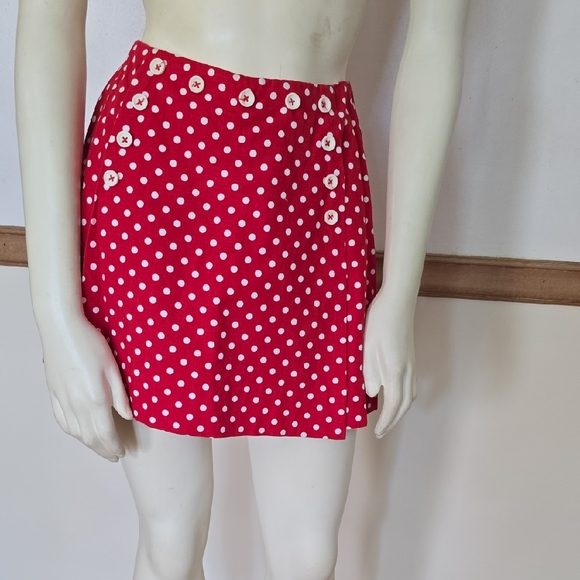Junior House Pants - Vintage 70s Polka Dot Women's Skort/Culotte Size Small